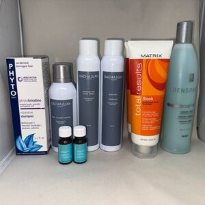 Luxury 9 Piece Hair Care Lot Sachajuan, Phyto, Moroccan Oil, Matrix, Rusk NEW
